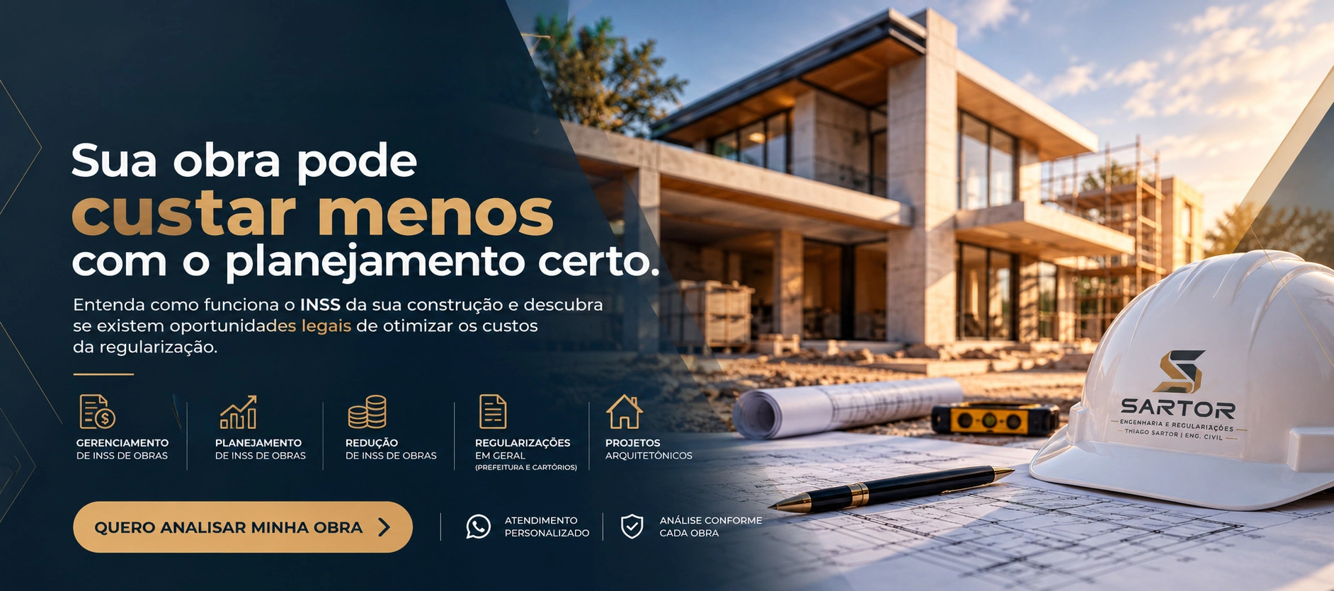 Sua obra pode custar menos com o planejamento certo. - 
